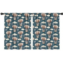 Blackout Kids Curtains,Blue Background Football Hot Air Balloons Pattern Childrens Insulated Curtains Set Of 2,Bedroom Essentials,Toddler Room Decor 42"x54"