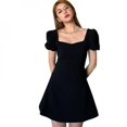 thumbnail image 2 of Women's Dress Korean Square Collar Floral Bubble Sleeve Dresses Waist Slimming High Waist a-Line Vestidos, 2 of 5