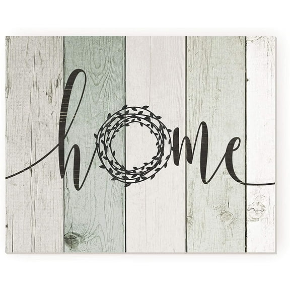 Home Wreath Rustic Wood Wall Sign 12x15 (Unframed)