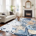 thumbnail image 2 of 5'x7' Area Rugs, Blue Coastal Starfish Indoor Outdoor Area Rug for Living Room Bedroom, Beach Nautical Shell Eucalyptus Ocean Washable Bathroom Rugs Kitchen Floor Carpet Mats Home Decor Aesthetic, 2 of 8