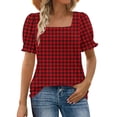 thumbnail image 2 of Jacenvly Hauts pour Femmes Liquidation T-shirt Décontracté à Imprimé pour Femmes Col Ample à Manches Courtes Hauts Blouses Haut Femmes Hauts Soldes, 2 of 6