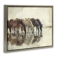 thumbnail image 3 of Stupell Industries Herd Of Horses Drinking Animals Painting Brown Floater Framed Canvas Art Print Wall Art, 31 x 25, 3 of 9