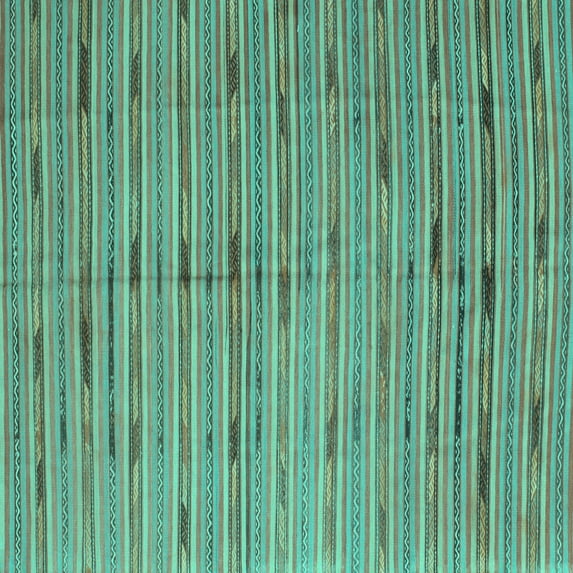 Ahgly Company Machine Washable Indoor Square Southwestern Turquoise Blue Country Area Rugs, 8' Square