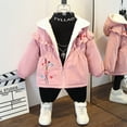 thumbnail image 6 of KYAIGUO Kids Baby Fall Winter Jacket for Girls,Little Girls Hooded Long-Sleeve Cotton Coats Zipper Fleece Outwear Thickened Warm Windproof Plush Jacket Outwear Top for 1-8Y, 6 of 8
