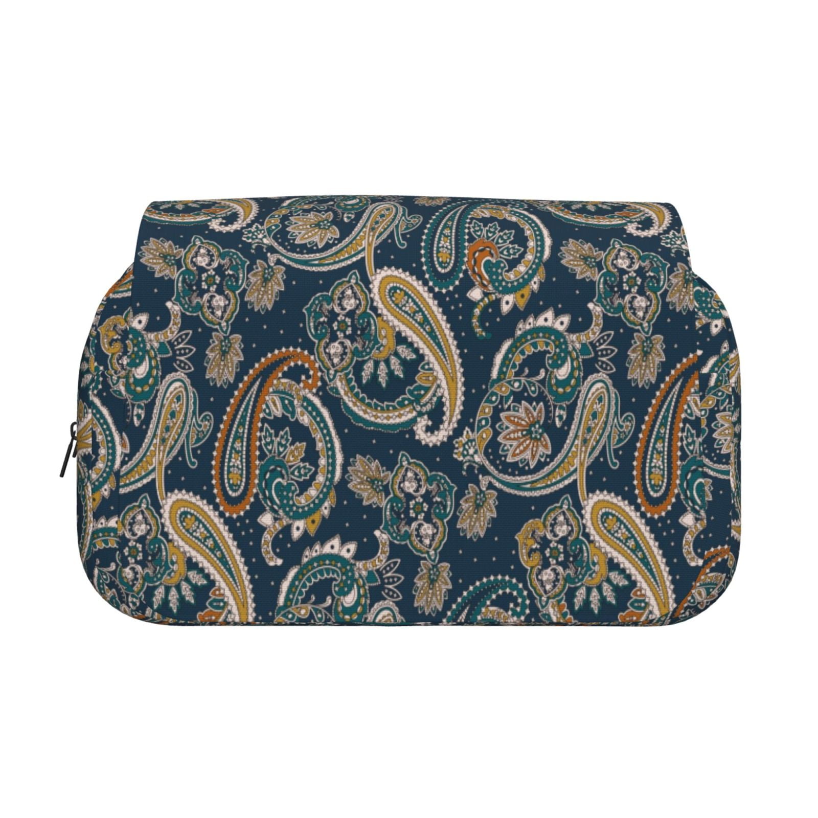 Rateoe Indian Paisley 2 Pattern Double Clamshell Pen Case, Storage Organizer with Two Zipper Compartments– Holds Up to 50 Pencils & Pens