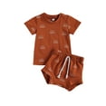 thumbnail image 1 of Bmnmsl Baby Summer Set Short Sleeve Sun Print Tops Shorts Set, 1 of 6