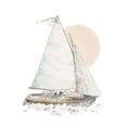 thumbnail image 3 of Pinto, Patricia 15x18 Black Modern Framed Museum Art Print Titled - Quiet Sailboat, 3 of 5