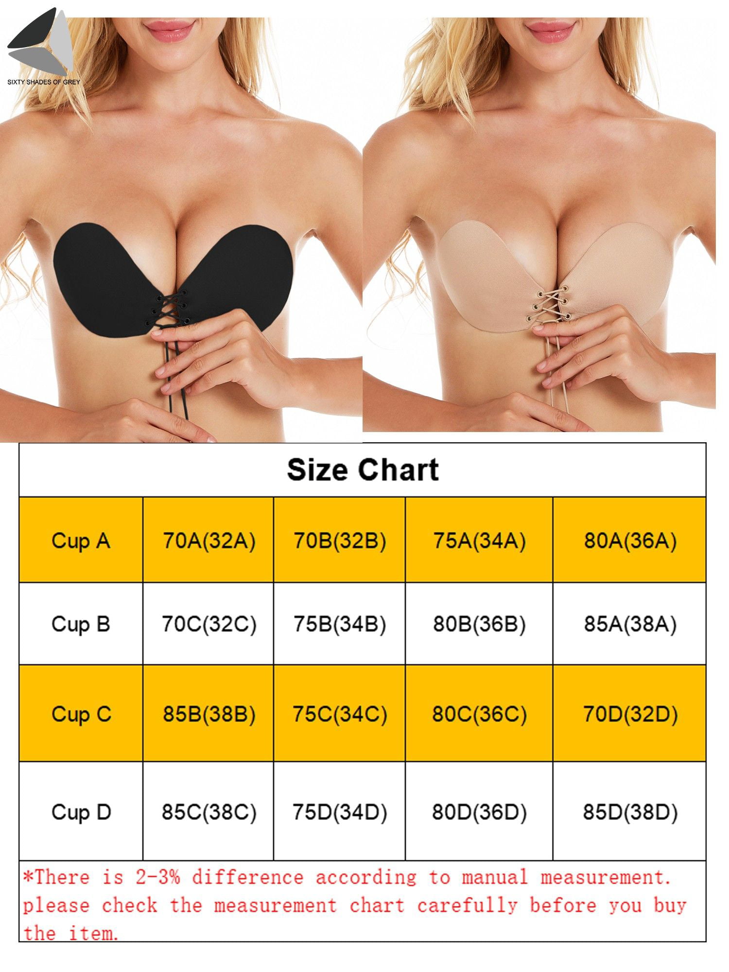 PULLIMORE Push Up Adhesive Bra Reusable Backless Sticky Bras for Backless  Wedding String Dress (Cup B, Skin) 