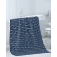 thumbnail image 3 of Navy Blue Geometric Towel Set of 3, Soft Microfiber Bath Towels, Hand Towel, Washcloths, Modern Pure Color Abstract Striped Quick-Dry Absorbent Towels for Bathroom Kitchen Hotel Beach Gym Spa, 3 of 7