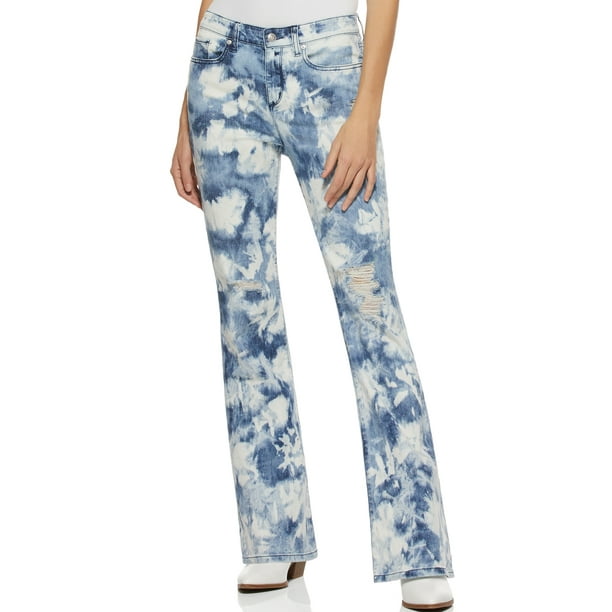 Emuleren grot Gevoelig Scoop Tie Dye High Rise Flare Jeans Women's - Walmart.com