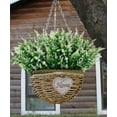 thumbnail image 2 of Sinhoon Artificial Plants Lavender, 8 Bundles Outdoor UV Resistant Greenery Fake Shrubs Simulation Plants Indoor Outside Hanging Planter Home Garden Decor (White), 2 of 7