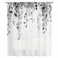 thumbnail image 2 of Grey Eucalyptus Leaves Sheer Curtains 45 Inches Long, Weeping Spring Botanical Summer Light Filering Curtains, Breathable Simi Curtain Privacy Drapes for Kitchen Bathroom Small Window Treatment, 2 of 9