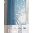 thumbnail image 6 of Summer Sheer Curtains 54 Inch Length 2 Panels for Living Room, Modern Blue Lake Sparkle White Flowers Lotus Voile Kitchen Curtain Set, Luxury Privacy Drapes Window Treatment for Bedroom, 6 of 7