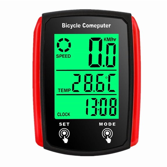 Bike Computer Wired, Bicycle Odometer Wired MPH KM/H Bike Speedometer Waterproof Bike Odometer with Touch Sensor Switch, Big Digital LCD Screen, Automatic Wake-up