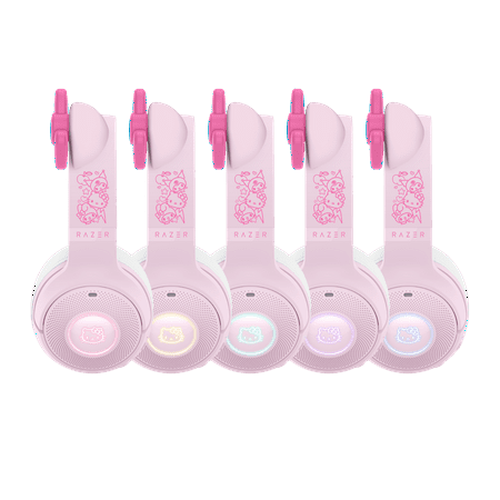Razer - Kraken Kitty V2 BT Wireless Gaming Headset with Chroma RGB - Hello Kitty Edition - Pink