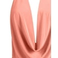 thumbnail image 4 of J. METHOD Women's Sleeveless Halter Neck Lightweight Low Cut Deep V Neck Sexy Draped Backless Top Blouse NEWT07 Light Orange M, 4 of 6