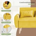 thumbnail image 3 of Vongrasig 47" Small Modern Loveseat Sofa, Mid Century Linen Fabric 2-Seat Sofa Couch Tufted Love Seat with Back Cushions and Tapered Legs for Living Room, Bedroom and Small Space (Yellow), 3 of 8