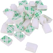 30x Cable holder Cable clip Cable clamp -adhesive white