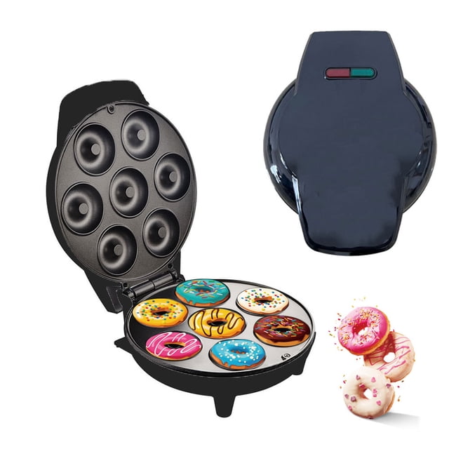 Máquina para hacer donas para desayunos, refrigerios, postres y más para niños con superficie antiadherente, hace 7 donas, impresión de donas XianweiShao 8390615167505