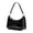 Black, variant on Stadium Approved Clear PVC Hobo Shoulder Bag Waterproof See‑Through Transparent Purse With Zipper For Concert Sports Party Wedding Events(Black-14x19.5x7cm)