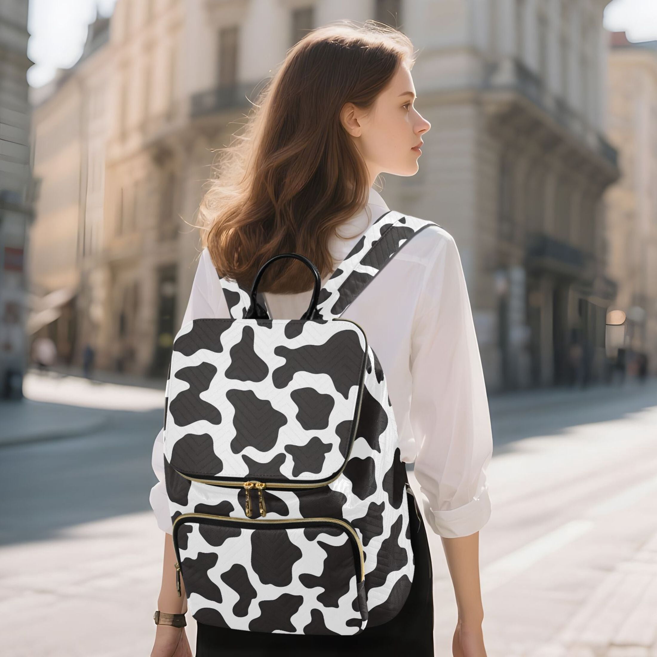 ALAZA Cow Print Travel Backpack Laptop Bag Large Capacity Daypack