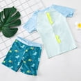 thumbnail image 4 of Fesfesfes Kids Boys Bathing Suits Children Boys Swimsuit Cartoon Dinosaur Print Top+Shorts+Hat Swimwear 3 Pieces Sets with Swim Hat, 4 of 9