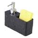thumbnail image 2 of Dispensador de jabón resistente con soporte para esponja, práctico organizador para el lavabo. Negro, 2 of 9