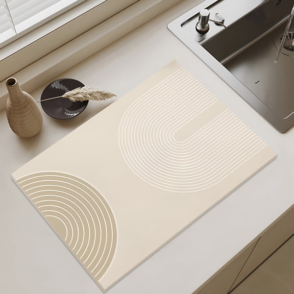 BPPEG Quick-Dry Diatomaceous Earth Dish Drying Mat,Super Absorbent & Heat-Resistant Non-Slip Kitchen Counter Mat,Drying Matt Kitchen Counter Compact Tableware Rack (15.7X11.8 Inch)