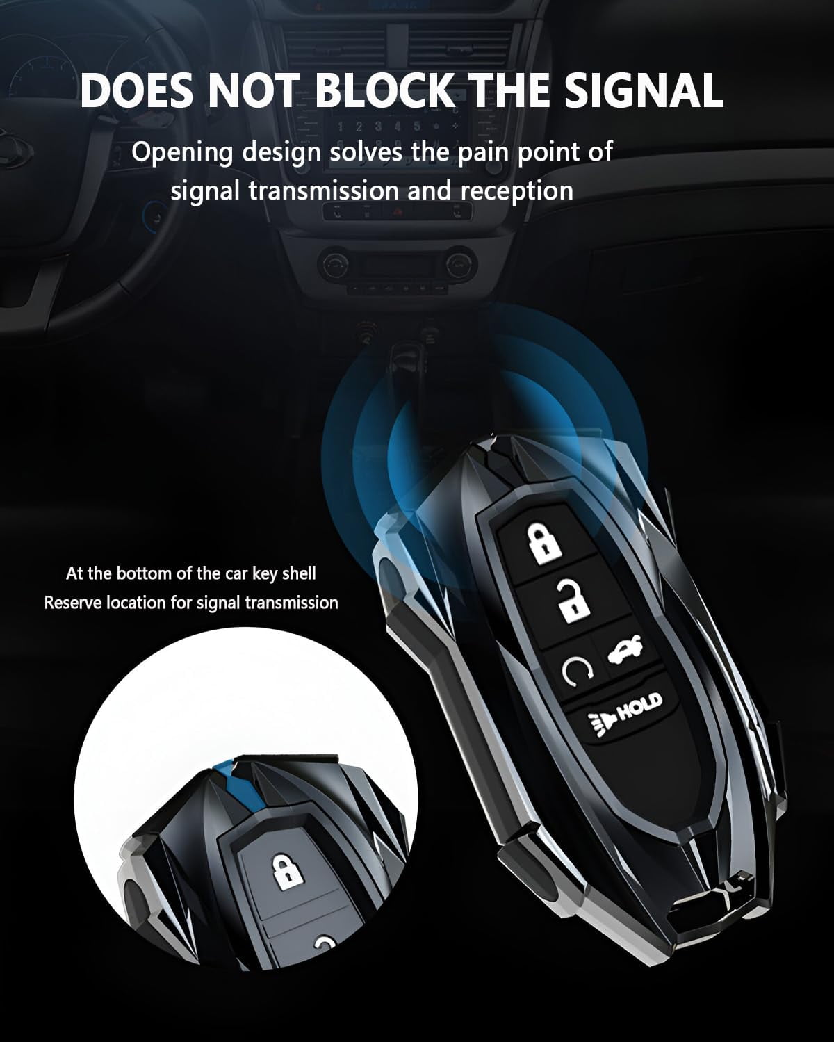 Key Fob Cover for Honda key Case Protector Metal Keychain Compatible for CRV Civic Accord Pilot HRV 2024 2023 2022 Key Holder Keychain