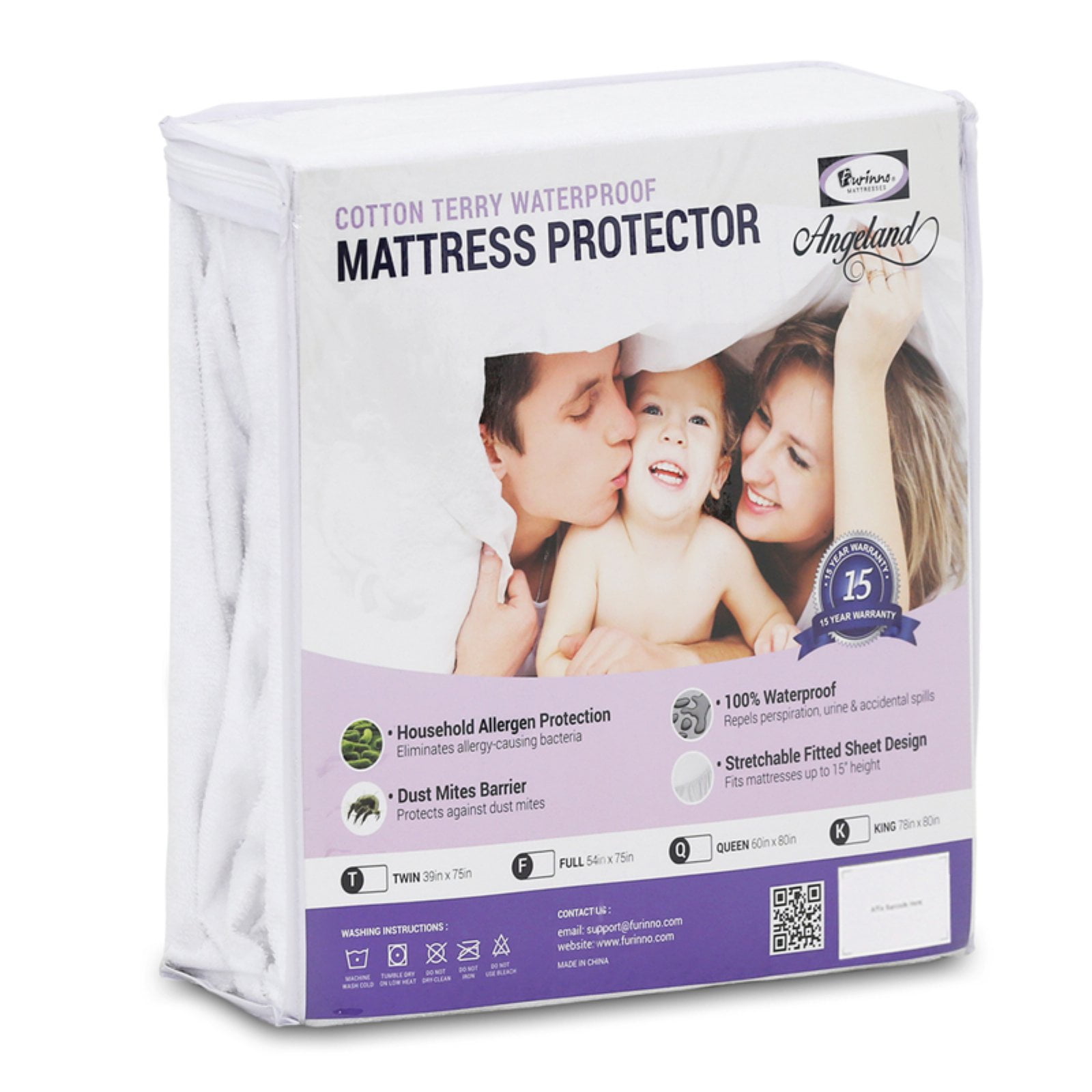 Furinno Angeland Terry Cloth Waterproof Mattress Protector