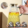 thumbnail image 3 of Borosilicate Glass Pitcher with Stainless Steel Gold Lid - 1.8L Ideal Fridge Door Water Pitcher for Hot or Cold Beverage, Iced Tea, Juice, Milk, Coffee, Lemonade, 3 of 6