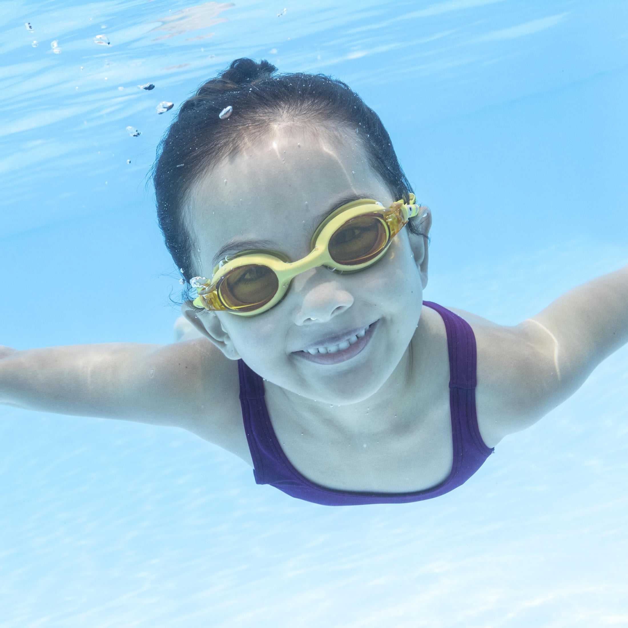 (3 pack) Puddle Jumper Child Fabric Swim Goggles, Yellow, Non-Latex and Non-PVC, Kids Ages 3+