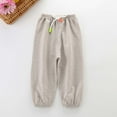 thumbnail image 2 of Zwiiyzr 2024 6M-5Y Toddler Baby Boy Girl Cotton Joggers Pants Elastic Basic Long Pants Halem Bloomers Infant Kid Fall Clothes Gray, 2 of 4