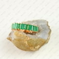 thumbnail image 3 of Baguette Emerald Eternity Band Ring, 925 Sterling Silver Ring, Birthstone Ring, Pink Gemstone Ring, Minimalist Jewelry, Gift For Her, Handmade Jewelry,, 3 of 5