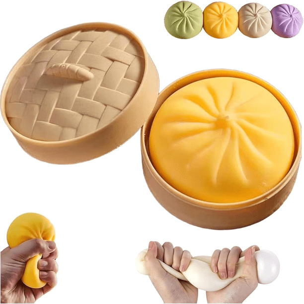Caja Misteriosa Mystery Box Giant Dumpling Squishies Blandito, Pelotas Anti-estrés Coloridas Oficina Casa, Masa Apretar Juguete Sensorial Adulto, Relleno Bolsas Cestas Regalo Arcoíris, Amarillo