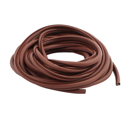 

8mm Width Rubber Door Window Glass Strip Seal Draught Excluder Brown 9M Length