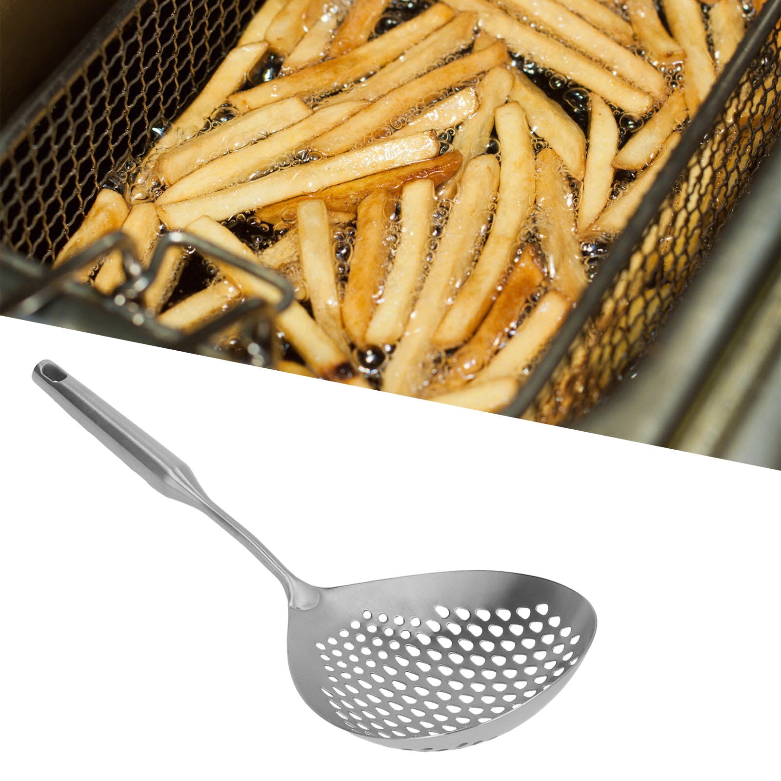 Mgaxyff Skimmer Ladle Stainless Steel Food Grade Long Handle Large