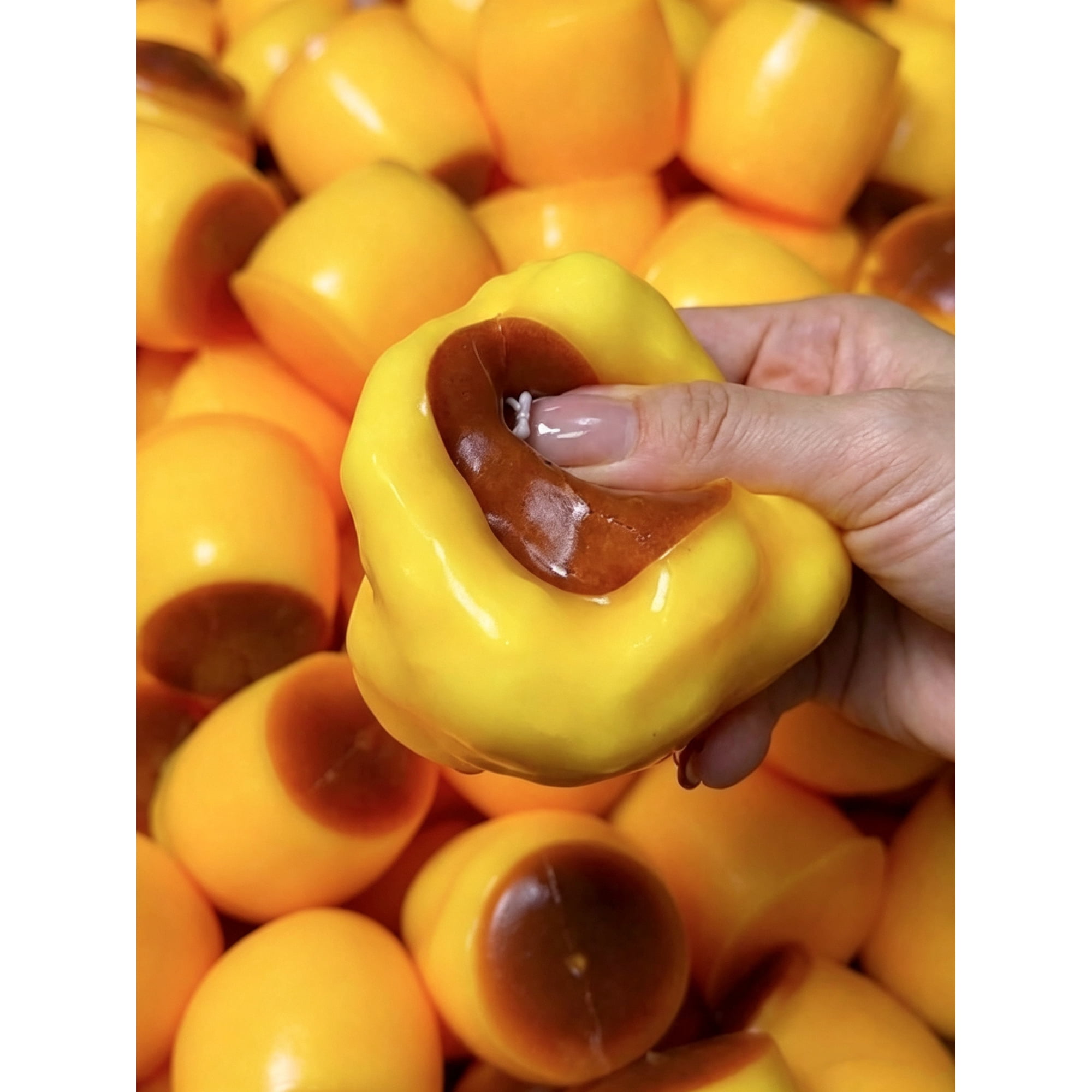 2026 New Handmade Crunchy Caramel Pudding Stress Ball Crunchy Squishy Bead Filled Non Rebound Soft Realistic Food Shaped Squeeze Toy Anxiety Relief for Adults Party Favor