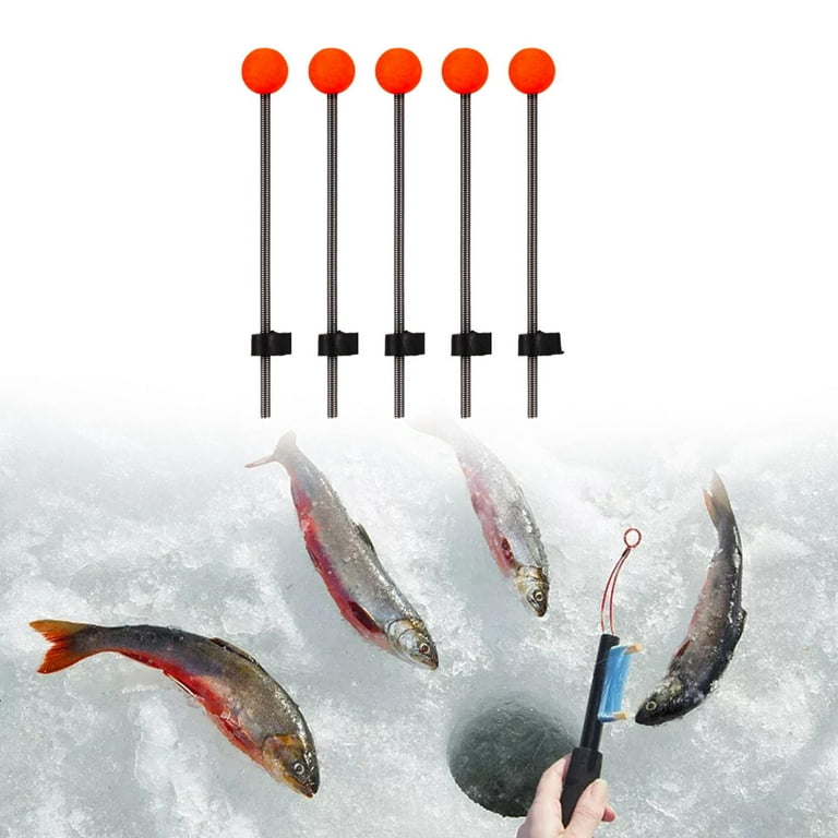 5 Pieces Ice Fishing Rod Top Tip Metal Lightweight Strong Durable Easy Using Red Small, Men's