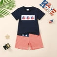 thumbnail image 4 of Toddler Boy Outfits Baby Boys Clothes Sets Kids Spring Summer Round Neck Printed Sleeveless Casual 3 6 12 18 24 Months 3T Tees and Shorts Tee & Set 2 Piece, 4 of 6