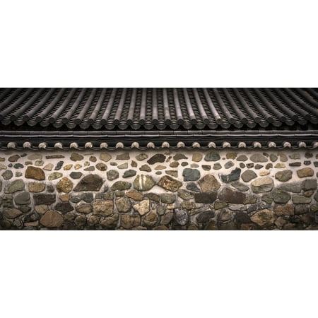 Pattern Stone Wall Traditional Roof Tile Hanok-20 Inch By 30 Inch Laminated Poster With Bright Colors And Vivid Imagery-Fits Perfectly In Many Attractive Frames
