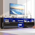 thumbnail image 6 of ANPOO 79'' LED TV Stand for TVs up to 90'', High Glossy Entertainment Center with Storage Cabinet, Modern TV Console Media Cabinet for Living Room, Bedroom, 6 of 9
