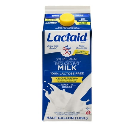 LACTAID® 100% Lactose Free Reduced Fat Calcium Enriched Milk, .5 gal ...