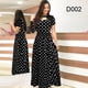 thumbnail image 3 of Elegante vestido de primavera para mujer, informal, de moda, con estampado floral, manga corta, superlargo, 2023, nuevo, a la moda, con aberturas., 3 of 5