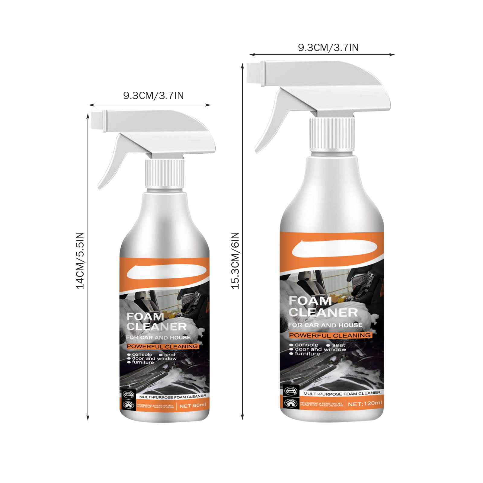 60ml Multifunctional Auto Window Cleaner Car Concentrated Protective Clean  Agent Universal Cleaner Agent For Home And