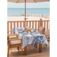 thumbnail image 2 of Outdoor Tablecloth with Umbrella Hole for Patio/Picnic/Party/Camping, Purple Blue Compass Waterproof Table Cloth Rectangle Table Cover Washable, Vintage Nautical Summer Ocean Shell (60"x 120"), 2 of 8