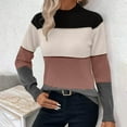 thumbnail image 6 of Lightweight Sweaters For Women Sevevn Women's Mock Neck Color Block Long Sleeve Pullover Sweater, 6 of 6