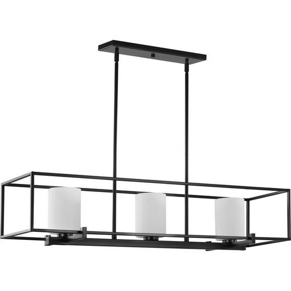 P400225-031-Progress Lighting-Chadwick - Chandeliers Light - 3 Light - Cylinder Shade in Modern style - 40 Inches wide by 8.75 Inches high-Matte Black