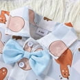 thumbnail image 5 of Baby Boy Clothes Set Short Sleeve Gentleman Button Down Shirts Easter Cartoon Shorts Toddler Boys Party Bow Tie Suit Blue,24M, 5 of 5