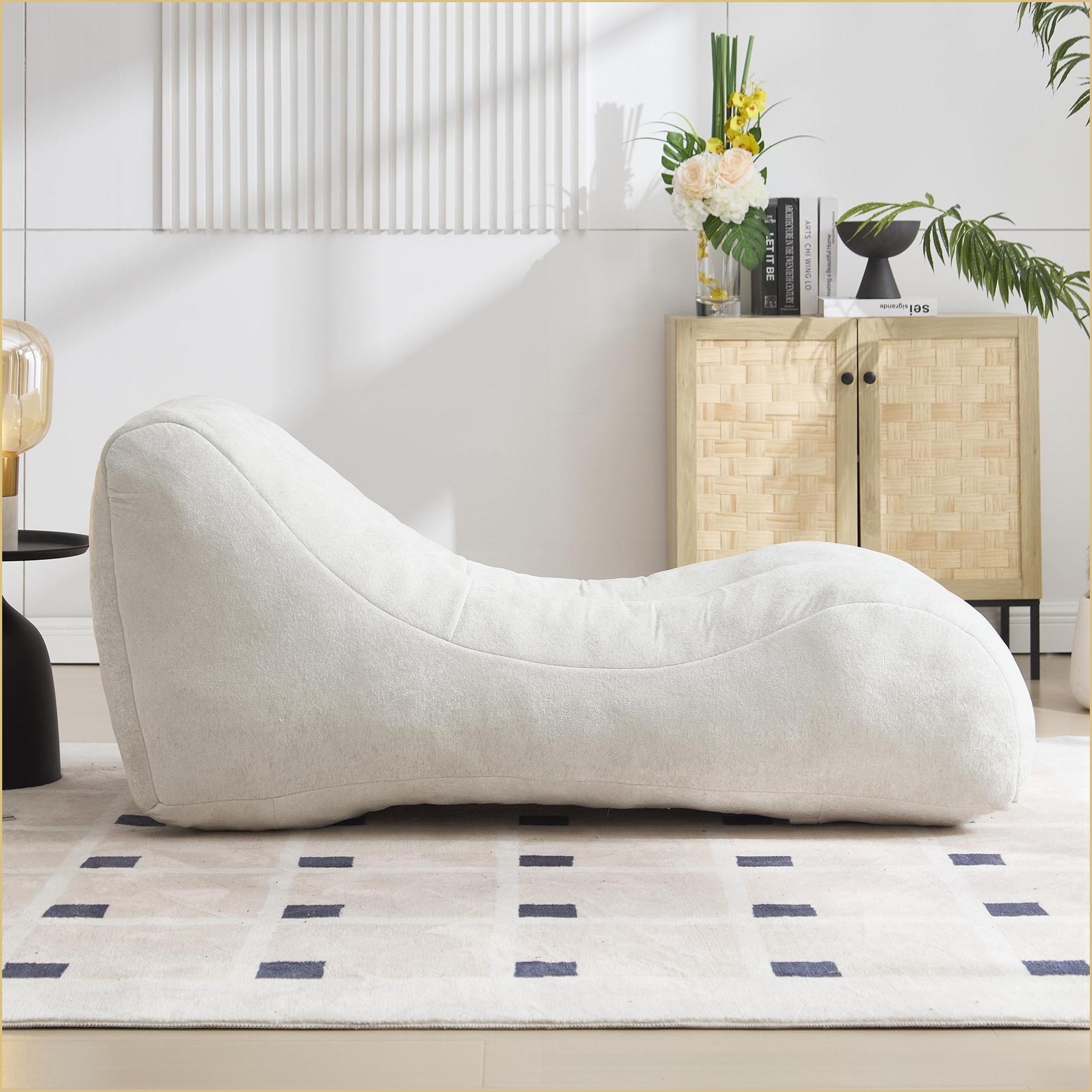 Adult Bean Bag Chair – Plush Foam, Curved Support for Gaming/Reading | Polyester | Curved